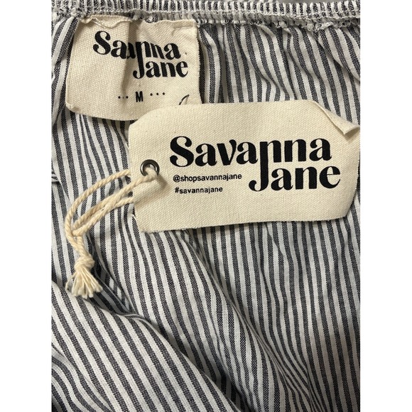 Savanna Jane Striped Off Shoulder Ruffle Tiered Sleeve Crop Top Boho Festival M - Picture 8 of 8